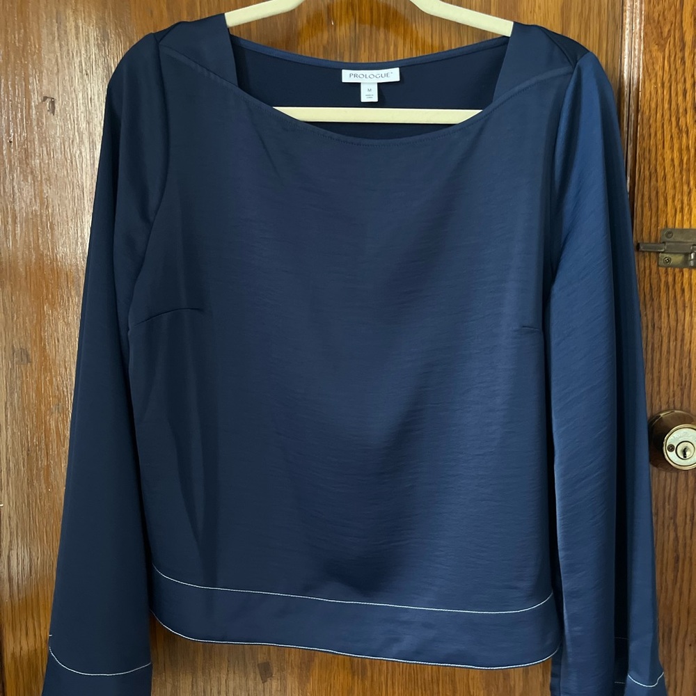 Navy Wide Arm Blouse